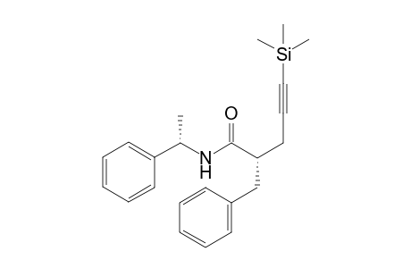 (S)-2-benzyl-N-((S)-1-phenylethyl)-5-(trimethylsilyl)pent-4-ynamide