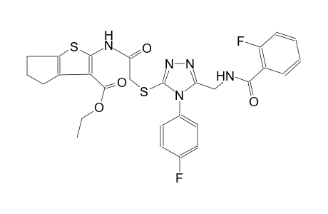 4H-cyclopenta[b]thiophene-3-carboxylic acid, 2-[[[[5-[[(2-fluorobenzoyl)amino]methyl]-4-(4-fluorophenyl)-4H-1,2,4-triazol-3-yl]thio]acetyl]amino]-5,6-dihydro-, ethyl ester