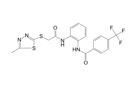 Benzamide, N-[2-[[2-[(5-methyl-1,3,4-thiadiazol-2-yl)thio]acetyl]amino]phenyl]-4-(trifluoromethyl)-