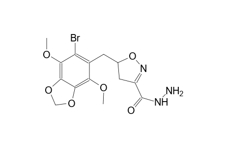 3-isoxazolecarboxylic acid, 5-[(6-bromo-4,7-dimethoxy-1,3-benzodioxol-5-yl)methyl]-4,5-dihydro-, hydrazide