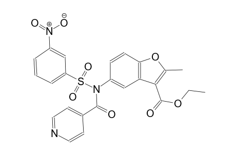 3-benzofurancarboxylic acid, 2-methyl-5-[[(3-nitrophenyl)sulfonyl](4-pyridinylcarbonyl)amino]-, ethyl ester