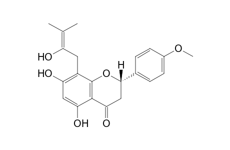 (S)-5,7-Dihydroxy-4'-methoxy-8-(2"-hydroxy-3"-methylbut-2"-enyl)-flavanone