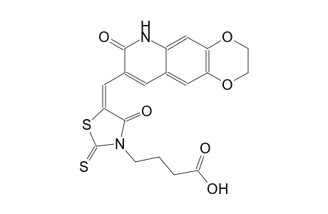 3-thiazolidinebutanoic acid, 4-oxo-5-[(2,3,6,7-tetrahydro-7-oxo[1,4]dioxino[2,3-g]quinolin-8-yl)methylene]-2-thioxo-, (5E)-