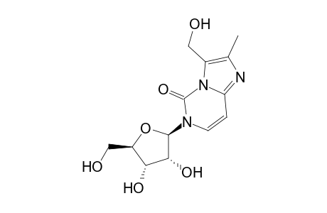 imidazo[1,2-c]pyrimidin-5(6H)-one, 3-(hydroxymethyl)-2-methyl-6-.beta.-d-ribofuranosyl-