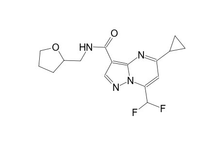 5-cyclopropyl-7-(difluoromethyl)-N-(tetrahydro-2-furanylmethyl)pyrazolo[1,5-a]pyrimidine-3-carboxamide