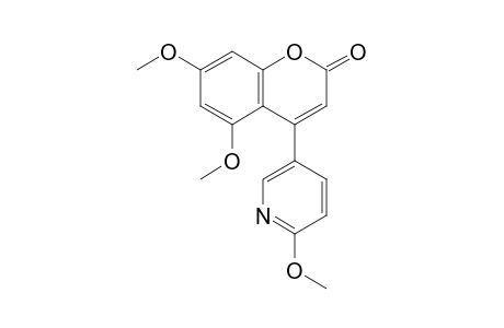 2H-1-Benzopyran-2-one, 5,7-dimethoxy-4-(6-methoxy-3-pyridinyl)-