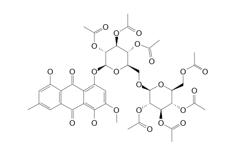 XANTHORIN-8-O-BETA-D-GENTIOBIOSIDE-HEPTAACETATE;1,5-DIHYDROXY-2-METHOXY-7-METHYL-4-[[2,3,4-TRI-O-ACETYL-6-O-(2,3,4,6-TETRA-O-ACETYL-BETA-D-GLUCOPY