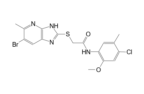 2-[(6-bromo-5-methyl-3H-imidazo[4,5-b]pyridin-2-yl)sulfanyl]-N-(4-chloro-2-methoxy-5-methylphenyl)acetamide