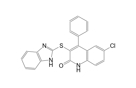 2(1H)-quinolinone, 3-(1H-benzimidazol-2-ylthio)-6-chloro-4-phenyl-