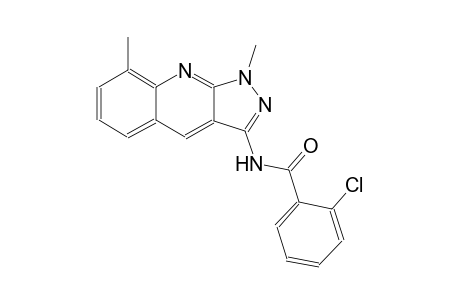 2-chloro-N-(1,8-dimethyl-1H-pyrazolo[3,4-b]quinolin-3-yl)benzamide