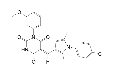 (5Z)-5-{[1-(4-chlorophenyl)-2,5-dimethyl-1H-pyrrol-3-yl]methylene}-1-(3-methoxyphenyl)-2,4,6(1H,3H,5H)-pyrimidinetrione
