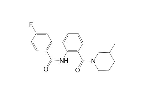 4-Fluoranyl-N-[2-(3-methylpiperidin-1-yl)carbonylphenyl]benzamide