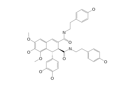 1,2-DIHYDRO-6,8-DIMETHOXY-7-HYDROXY-1-(3,4-DIHYDROXYPHENYL)-N(1),N(2)-BIS-[2-(4-HYDROXYPHENYL)-ETHYL]-2,3-NAPHTHALENE-DICARBOXAMIDE