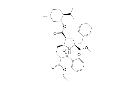 1R,2S,5R-Menthyl 2-benzyl-2R-methoxycartbonyl-c-5S-(1'-benzoyl-1'-ethoxycarbonylprop-3'-yl)pyrrolidine-4S-carboxylate