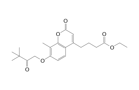 4-[3'-(Ethoxycarbonyl)propyl]-7-[(t-butylcarbonyl)methoxy]-8-methylcoumarin