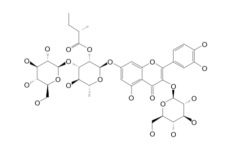 SINOCRASSOSIDE-B4;QUERCETIN-3-O-BETA-D-GLUCOPYRANOSYL-7-O-BETA-D-GLUCOPYRANOSYL-(1->3)-ALPHA-L-[2-O-(2S)-2-METHYLBUTYRYL]-RHAMNOPYRANOSIDE