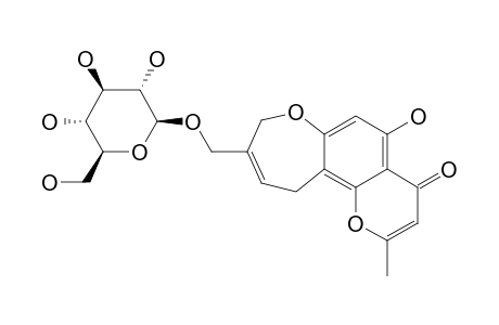 ERANTHIN-BETA-D-GLUCOPYRANOSIDE;9-[[(BETA-D-GLUCOPYRANOSYL)-OXY]-METHYL]-8,11-DIHYDRO-5-HYDROXY-2METHYL-4H-PYRANO-[2,3-G][1]-BENZOXEPIN-4-ONE