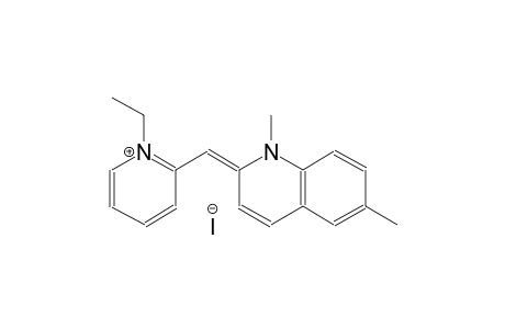 pyridinium, 2-[(E)-(1,6-dimethyl-2(1H)-quinolinylidene)methyl]-1-ethyl-, iodide