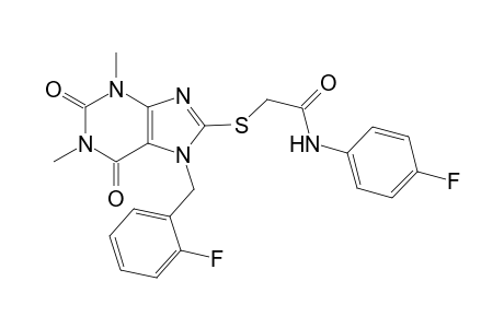2-{[7-(2-fluorobenzyl)-1,3-dimethyl-2,6-dioxo-2,3,6,7-tetrahydro-1H-purin-8-yl]sulfanyl}-N-(4-fluorophenyl)acetamide