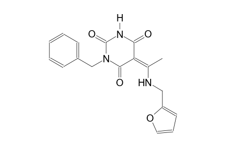 (5Z)-1-benzyl-5-{1-[(2-furylmethyl)amino]ethylidene}-2,4,6(1H,3H,5H)-pyrimidinetrione