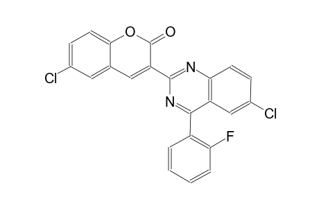 2H-1-benzopyran-2-one, 6-chloro-3-[6-chloro-4-(2-fluorophenyl)-2-quinazolinyl]-