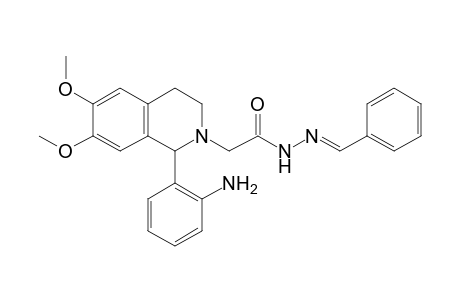 1-(o-AMINOPHENYL)-3,4-DIHYDRO-6,7-DIMETHOXY-2(1H)-ISOQUINOLINEACETIC ACID, BENZYLIDENEHYDRAZIDE