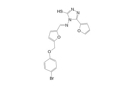 4-[((E)-{5-[(4-bromophenoxy)methyl]-2-furyl}methylidene)amino]-5-(2-furyl)-4H-1,2,4-triazole-3-thiol
