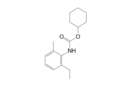 2-ethyl-6-methylcarbanilic acid, cyclohexyl ester