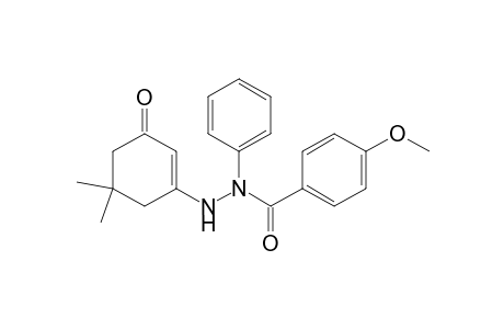 Benzoic acid, 4-methoxy-, 2-(5,5-dimethyl-3-oxo-1-cyclohexen-1-yl)-1-phenylhydrazide