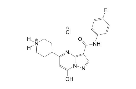 piperidinium, 4-[3-[[(4-fluorophenyl)amino]carbonyl]-7-hydroxypyrazolo[1,5-a]pyrimidin-5-yl]-, chloride