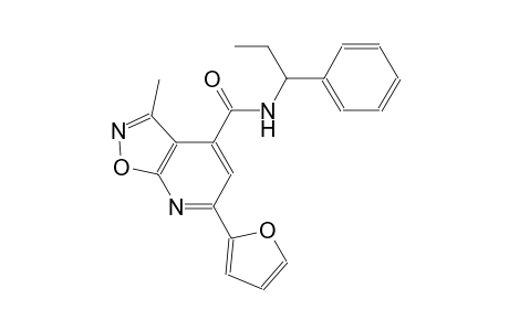 isoxazolo[5,4-b]pyridine-4-carboxamide, 6-(2-furanyl)-3-methyl-N-(1-phenylpropyl)-