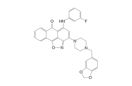 6H-anthra[1,9-cd]isoxazol-6-one, 3-[4-(1,3-benzodioxol-5-ylmethyl)-1-piperazinyl]-5-[(3-fluorophenyl)amino]-