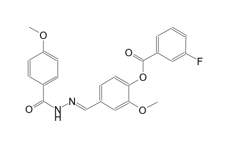 2-methoxy-4-{(E)-[(4-methoxybenzoyl)hydrazono]methyl}phenyl 3-fluorobenzoate