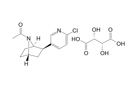 mix of 1-[(1S,3R,4R)-3-(6-chloro-3-pyridyl)-7-azabicyclo[2.2.1]heptan-7-yl]ethanone and (2R,3R)-2,3-dihydroxybutanedioic acid