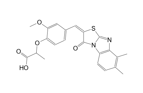 2-{4-[(E)-(7,8-dimethyl-3-oxo[1,3]thiazolo[3,2-a]benzimidazol-2(3H)-ylidene)methyl]-2-methoxyphenoxy}propanoic acid