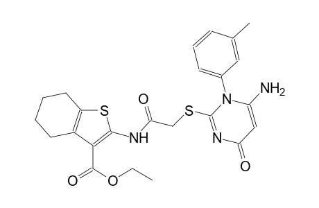 ethyl 2-[({[6-amino-1-(3-methylphenyl)-4-oxo-1,4-dihydro-2-pyrimidinyl]sulfanyl}acetyl)amino]-4,5,6,7-tetrahydro-1-benzothiophene-3-carboxylate