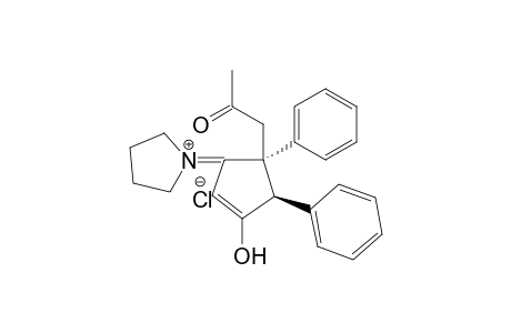1-((4R,5S)-3-hydroxy-5-(2-oxopropyl)-4,5-diphenylcyclopent-2-enylidene)pyrrolidinium chloride