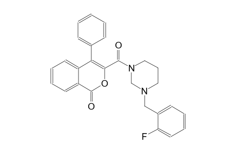 1H-2-benzopyran-1-one, 3-[(3-[(2-fluorophenyl)methyl]tetrahydro-1(2H)-pyrimidinyl)carbonyl]-4-phenyl-