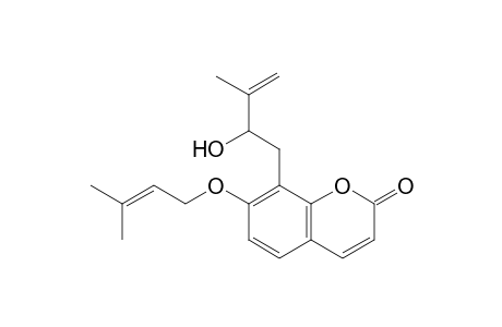 7-(3'-Methylbut-2'-enyloxy)-8-(2''-hydroxy-3''-methylbut-3''-enyl)-coumarin