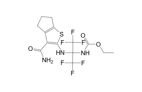 Carbamic acid, N-[1-(3-aminocarbonyl-4H-cyclopenta[b]thien-2-ylamino)-2,2,2-trifluoro-1-trifluoromethylethyl]-, ethyl ester