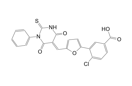 4-chloro-3-{5-[(E)-(4,6-dioxo-1-phenyl-2-thioxotetrahydro-5(2H)-pyrimidinylidene)methyl]-2-furyl}benzoic acid