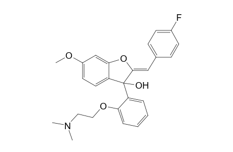 2-(p-Fluorobenzylidene)-3-[(N,N-dimethylaminoethoxy)phenyl]-6-methoxy-3-hydroxybenzofuran