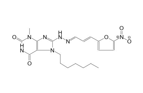 (1E,2E)-3-(5-nitro-2-furyl)-2-propenal (7-heptyl-3-methyl-2,6-dioxo-2,3,6,7-tetrahydro-1H-purin-8-yl)hydrazone