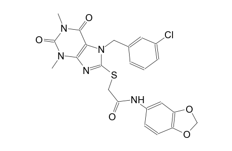 N-(1,3-benzodioxol-5-yl)-2-{[7-(3-chlorobenzyl)-1,3-dimethyl-2,6-dioxo-2,3,6,7-tetrahydro-1H-purin-8-yl]sulfanyl}acetamide