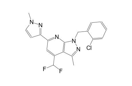 1H-pyrazolo[3,4-b]pyridine, 1-[(2-chlorophenyl)methyl]-4-(difluoromethyl)-3-methyl-6-(1-methyl-1H-pyrazol-3-yl)-