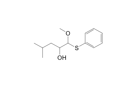1-Methoxy-4-methyl-1-(phenylsulfanyl)pentan-2-ol