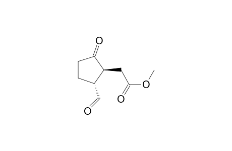 Cyclopentaneacetic acid, 2-formyl-5-oxo-, methyl ester, trans-(.+-.)-