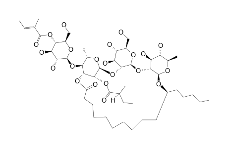 SCAMMONIN_VIII;(11-S)-JALAPINOLIC-ACID_11-O-4-O-TIGLYL-BETA-D-GLUCOPYRANOSYL-(1->4)-O-2-O-(2-S)-2-METHYLBUTYRYL-O-ALPHA-L-RHAMNOPYRANOSYL-(1->2)-O-