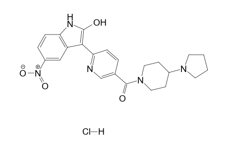 5-Nitro-3-{5-[(4-pyrrolidin-1-ylpiperidin-1-yl)carbonyl]pyridin-2-yl}-1H-indol-2-ol hydrochloride