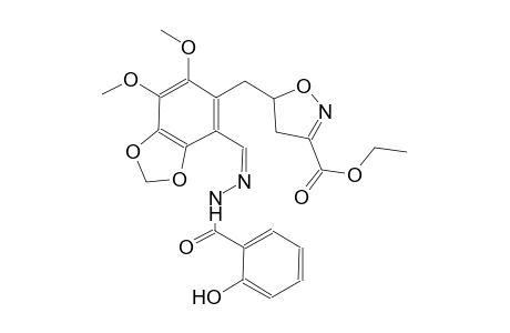 3-isoxazolecarboxylic acid, 4,5-dihydro-5-[[4-[(Z)-[(2-hydroxybenzoyl)hydrazono]methyl]-6,7-dimethoxy-1,3-benzodioxol-5-yl]methyl]-, ethyl ester